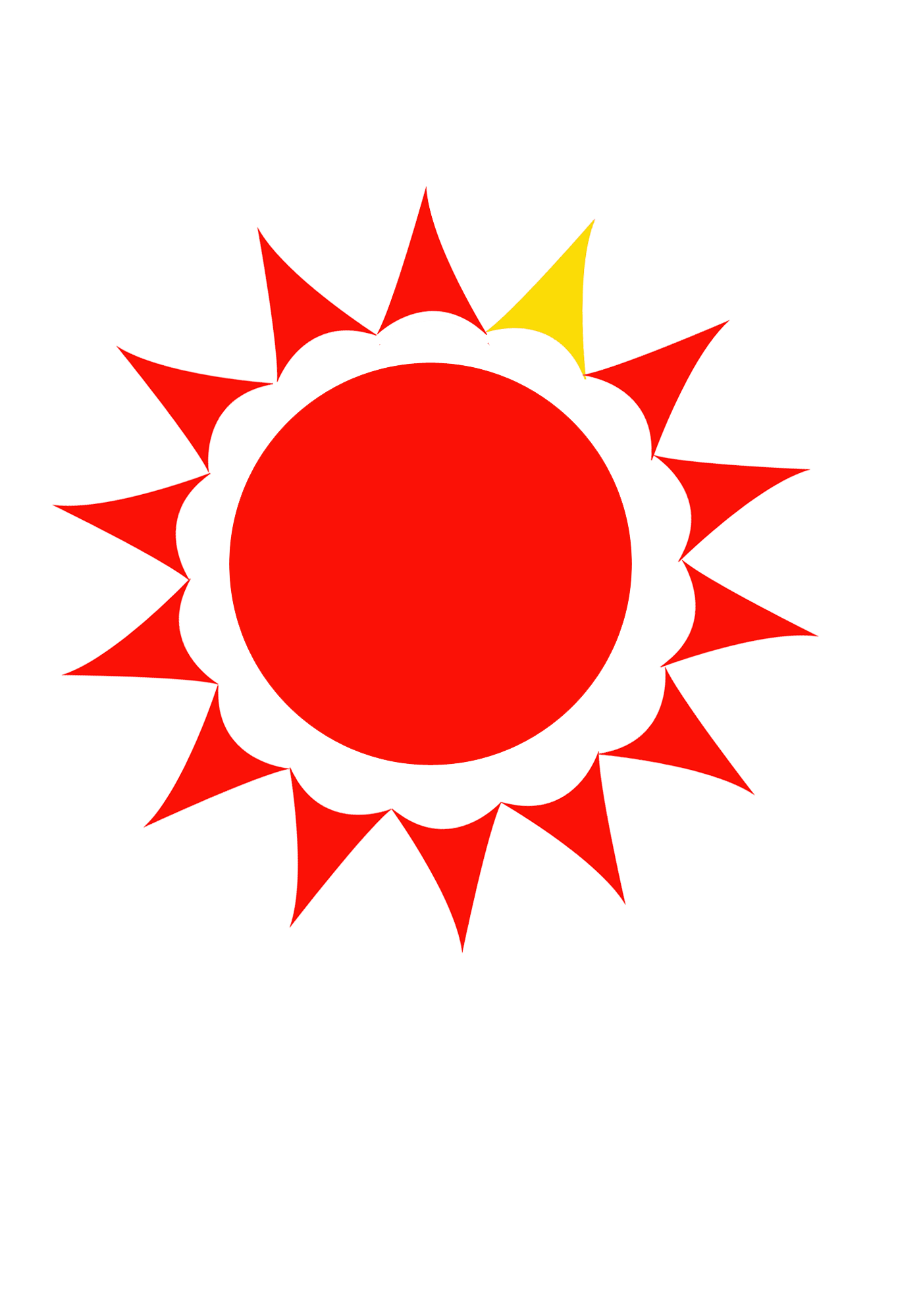 After World logo of red sun with all red flames except for one yellow flame symbolizing the end of the Red Sun Millennia and the beginning of After World.